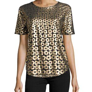 Equipment Silk Floral Riley Tee Top Size XS – Black Gold Short Sleeve Blouse